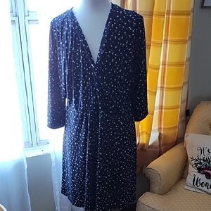 Torrid blue polka dot dress 3X